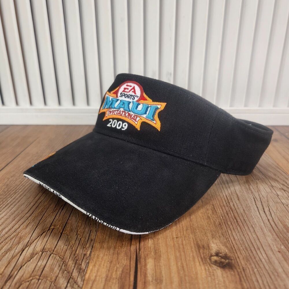 2009 EA Sports Maui Invitational NCAA Basketball Visor Black Sports Embroidered